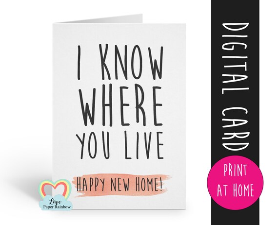 PRINTABLE new house card funny moving house card funny new home card new home card new house card, moving home card, moving house card, rude