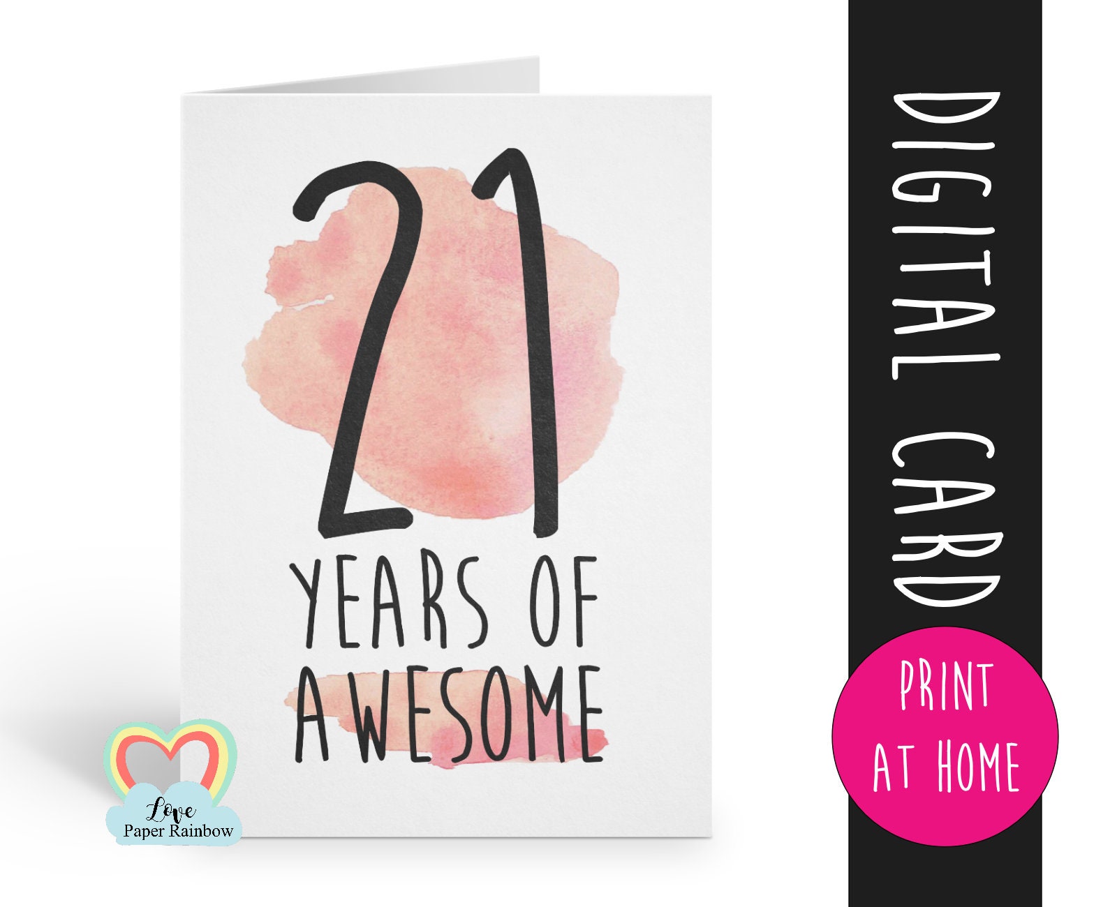 PRINTABLE 21st birthday card, birthday card printable, prompt image about 21st Birthday Cards Printable named PRINTABLE 21st birthday card, birthday card printable, instantaneous