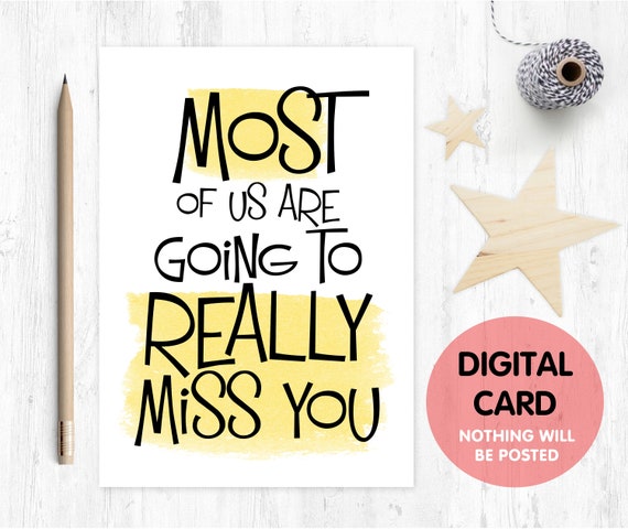 PRINTABLE funny leaving card printable funny retirement card most of us are going to miss you card instant download love paper rainbow