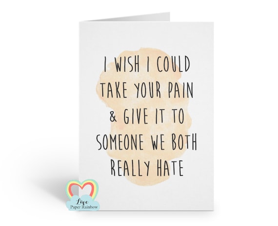 get well soon card, funny condolences card, feeling down, I'm sorry, thinking of you, funny cancer card, chemotherapy, grieving card, funny