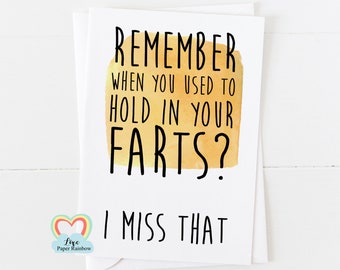 funny valentines card, funny anniversary card, fart anniversary card, fart valentines card, funny boyfriend card, fart card, hold farts in