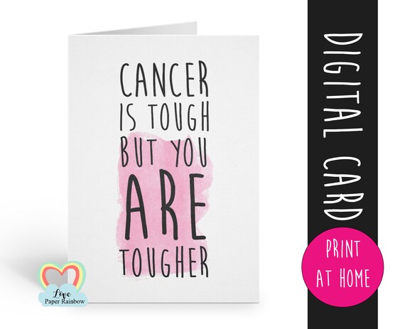 cancer card printable | cancer is tough but you are tougher | instant download | cancer awareness | cancer printable | cancer support