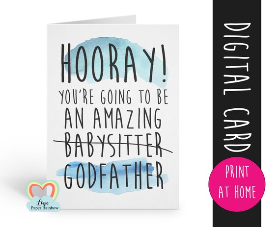 funny godfather card printable will you be my godfather instant download amazing godfather digital card godfather proposal print at home