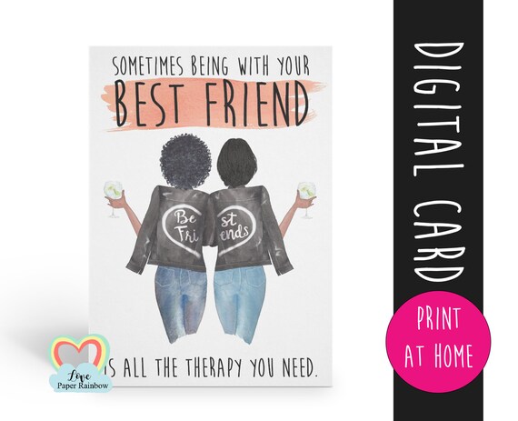 personalised best friend card printable, editable best friend card, digital best friend card, electronic best friend card, best friend quote
