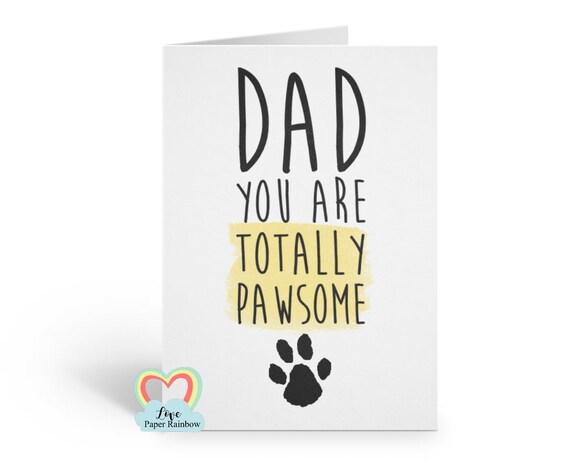 father's day card from dog from the cat dog dad card you're awesome cat dad card dad birthday card funny father's day card