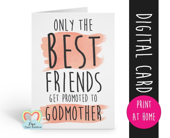 PRINTABLE will you be my godmother card, godmother card, printable godmother card, will you be my godmother card printable, friend