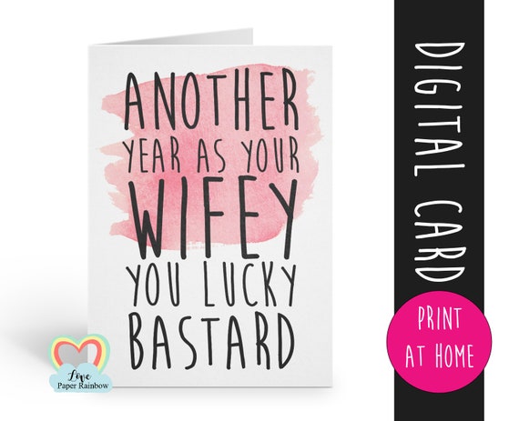 printable anniversary card, husband anniversary card, printable anniversary card, anniversary instant download, lucky bastard, funny