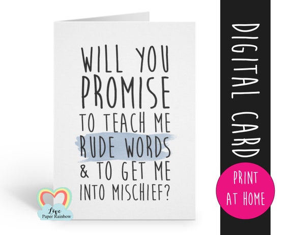 funny will you be my godfather card printable, godfather card, printable godfather card, godfather proposal printable, funny godfather card