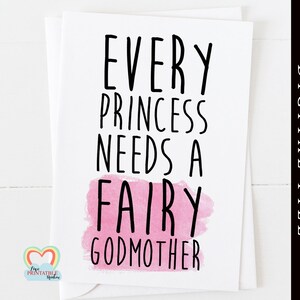 Fairy Godmother Card Printable Will You Be My Godmother - Etsy