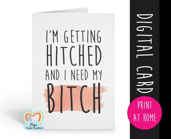 PRINTABLE bridesmaid card, will you be my bridesmaid printable, funny bridesmaid card, bridesmaid proposal printable, digital download