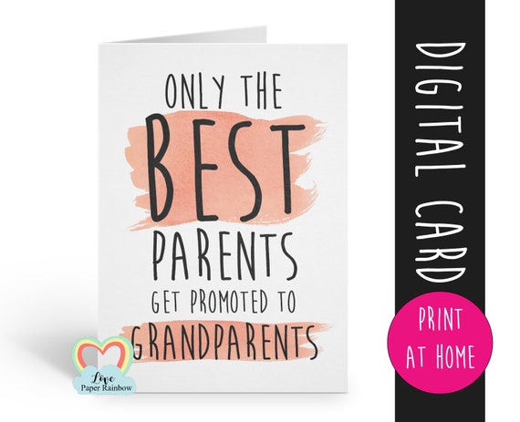 PRINTABLE pregnancy reveal, I'm pregnant, you're going to be grandparents, only the best parents get promoted to grandparents, baby reveal