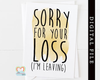 Printable Sorry For Your Loss 2 Weeks Notice Card Etsy