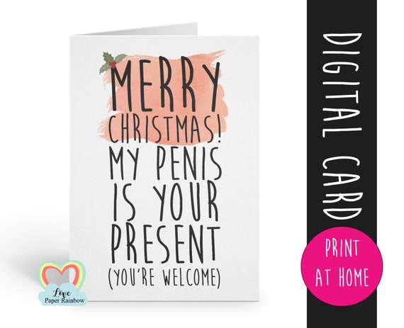 PRINTABLE christmas card, dirty christmas card, rude christmas card, girlfriend christmas card, funny christmas card, naughty