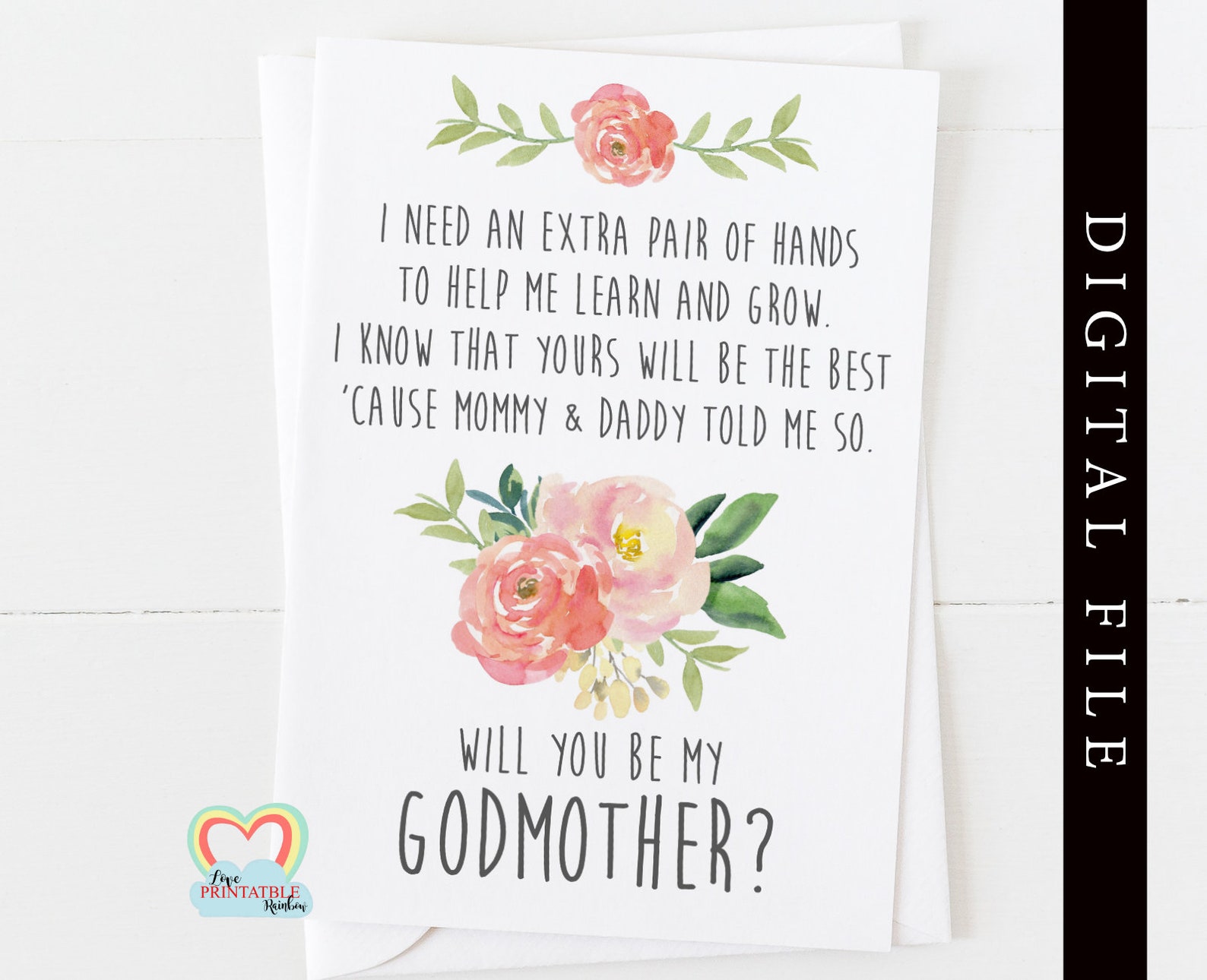 Printable Will You Be My Godmother Card