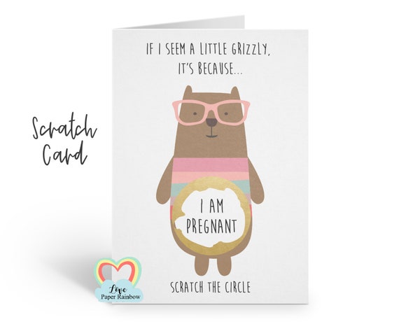 i'm pregnant scratch card, you're going to be a daddy, bear pregnancy scratch card, grandma reveal, funny pregnancy card, grandad, aunty