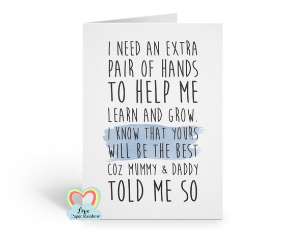 will you be my godfather card, godfather card, godfather proposal, godfather poem card, i need an extra pair of hands, godparents card