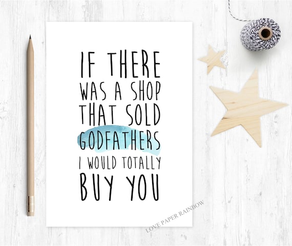 godfather card, funny godfather card, godfather quote, godfather birthday card, thanks godfather, will you be my godfather