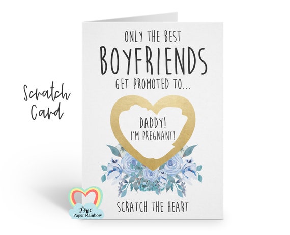 you're going to be a daddy boyfriend I'm pregnant pregnancy announcement scratch off card promoted to daddy card we're expecting