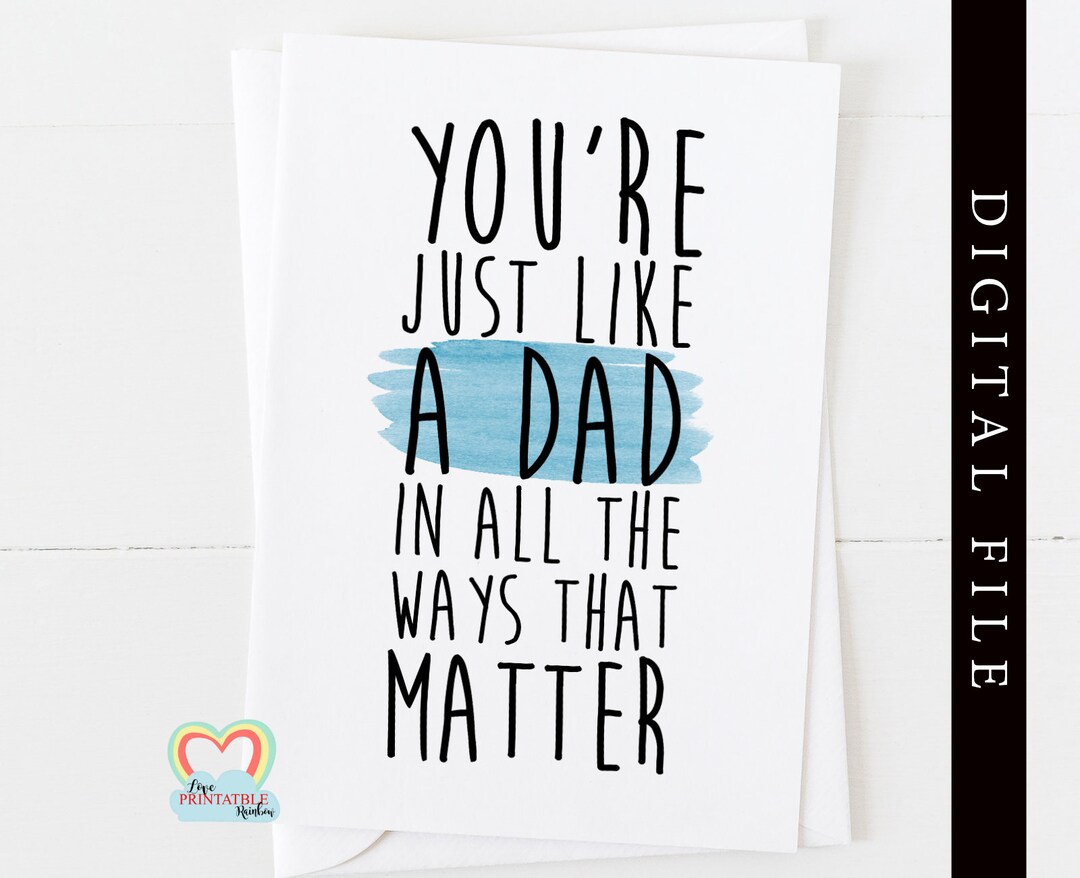 Father's Day Card Printable Stepdad Card Digital Download - Etsy