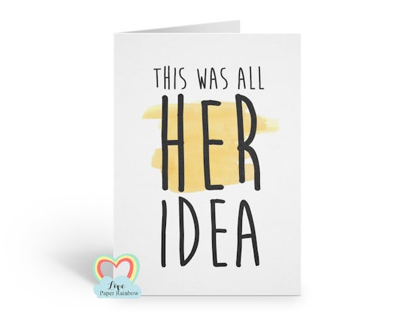 Funny Will You Be My Groomsman Card, funny will you be my best man card, this was all her idea, funny best man ask, best man proposal