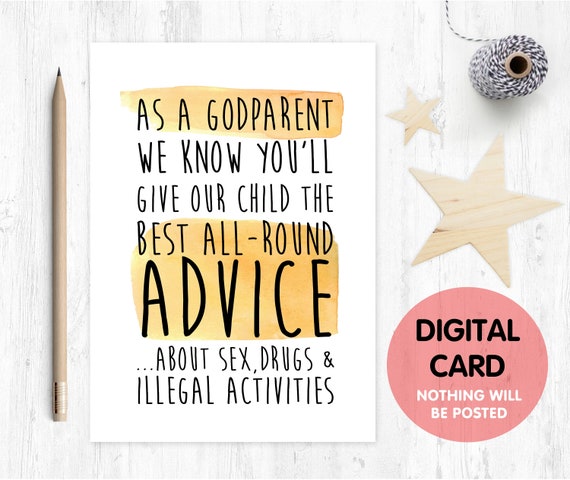 funny godfather card printable godmother card funny godparents card printable godparent card inappropriate godfather card instant download