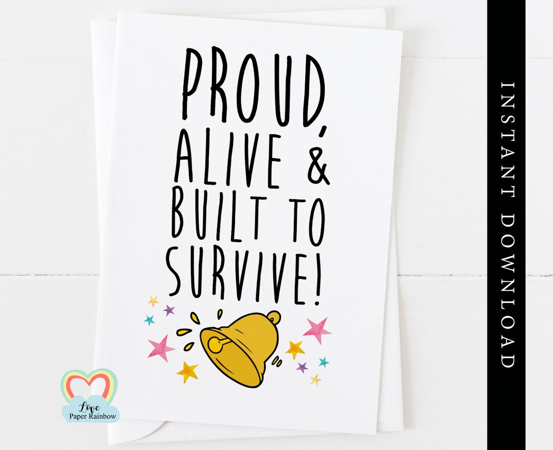 Printable Ring the Bell Cancer Card Diy All Clear End of Chemo Etsy
