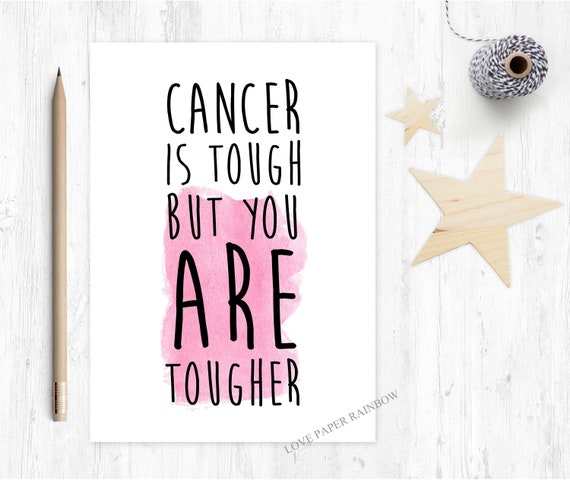 cancer card, cancer is tough but you are tougher, cancer support card, chemo card, chemotherapy card, you beat cancer, cancer survivor card
