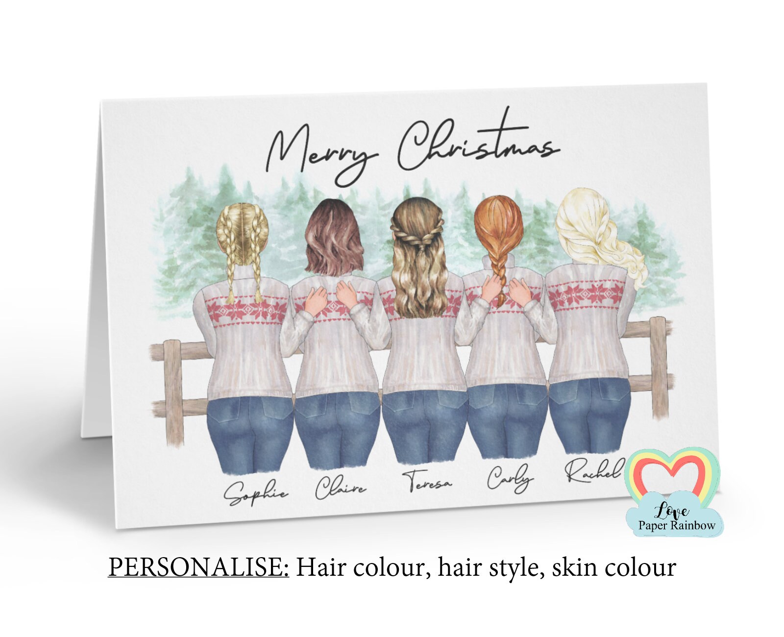 best friends christmas card, personalised best friend christmas cards