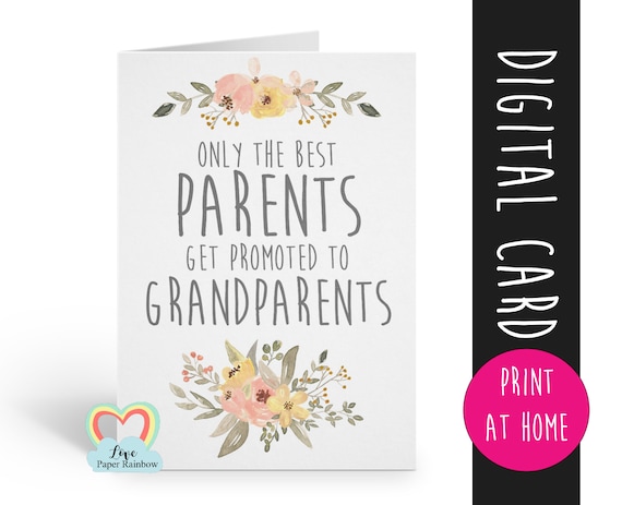 PRINTABLE pregnancy reveal, I'm pregnant, you're going to be grandparents, only the best parents get promoted to grandparents, baby reveal