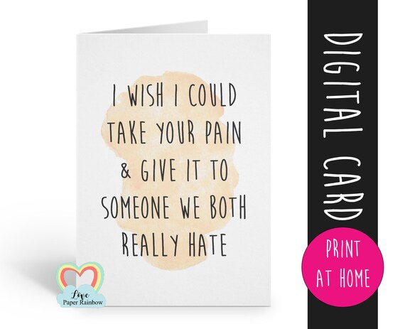 get well soon card, funny condolences card, feeling down, I'm sorry, thinking of you, funny cancer card, chemotherapy, grieving card, funny