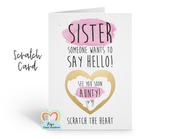 auntie reveal card pregnancy reveal, pregnancy announcement, pregnancy scratch card, i'm pregnant scratch card, you're going to be an aunty