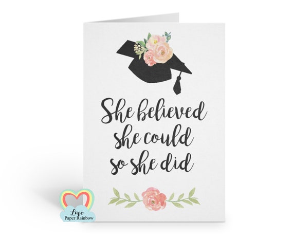 graduation card 2018 she believed she could so she did class of 2019 greeting card