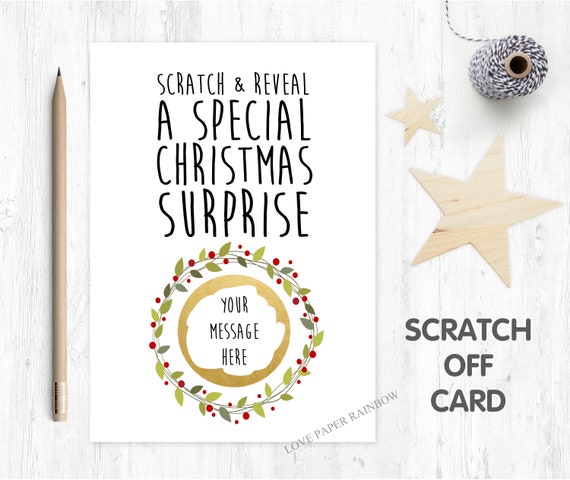 christmas scratch card christmas surprise baby reveal christmas card scratch off personalised christmas card christmas gift pregnancy