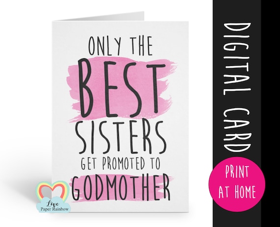 PRINTABLE will you be my godmother card, godmother card, printable godmother card, will you be my godmother card printable, sister