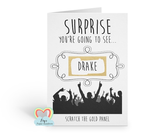 surprise birthday scratch card, surprise christmas scratch card, music concert, festival, gig, show, event ticket, personalised