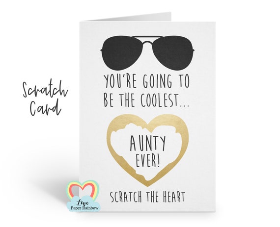 auntie reveal card pregnancy reveal, pregnancy announcement, pregnancy scratch card, i'm pregnant scratch card, you're going to be an aunty