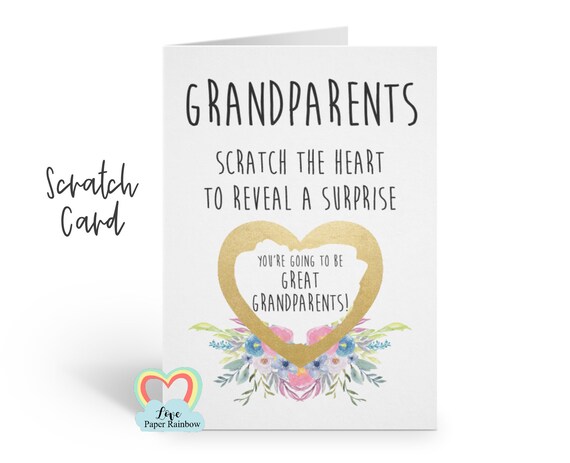 you're going to be great grandparents scratch and reveal card pregnancy announcement I'm pregnant scratch card great grandparents reveal