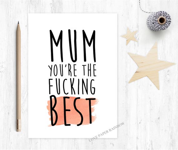 funny mum birthday card you're the best thank you mum card mother's day adoption love paper rainbow greeting card rude inappropriate