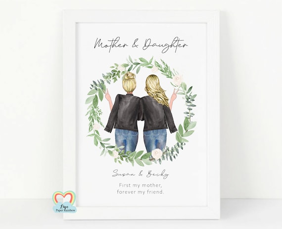 mother and daughter print, first my mother forever my friend, mum birthday gift, mother quote print, mum 60th birthday, gift for mum