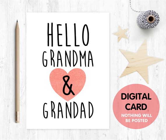 PRINTABLE pregnancy announcement hello grandma and grandad you're going to be grandparents instant download i'm pregnant love paper rainbow