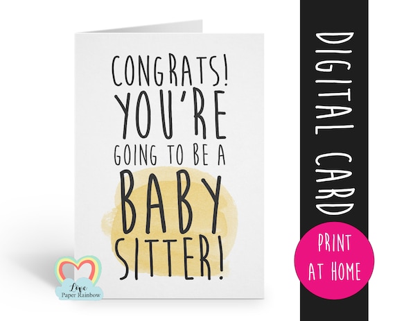 PRINTABLE pregnancy announcement printable funny pregnancy reveal you're going to be a baby sitter an aunty grandma uncle i'm pregnant