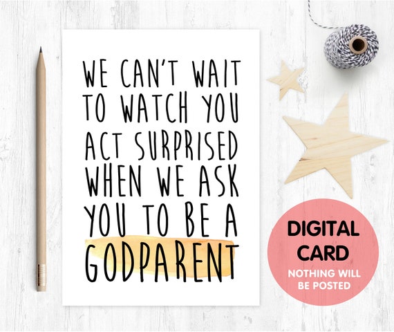 godparent proposal printable, printable godparent card, will you be my godparent, funny godmother card printable, funny godfather proposal