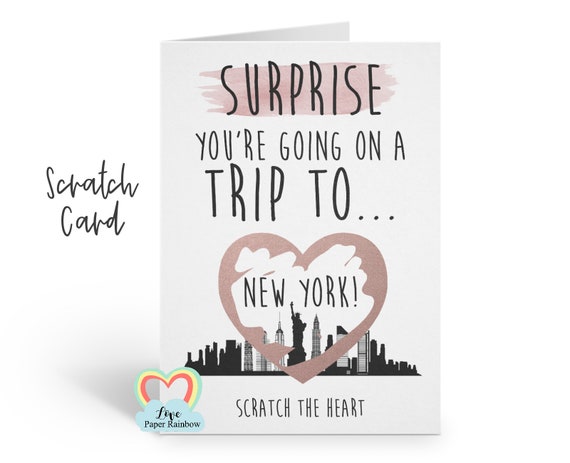 you're going to New York | New York surprise trip | New York surprise scratch card | New York card | New York holiday | New York gift