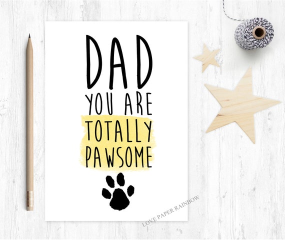 father's day card from dog from the cat dog dad card you're awesome cat dad card dad birthday card funny father's day card