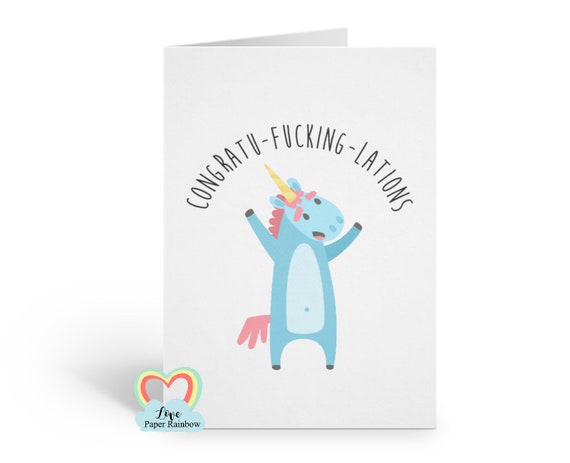 graduation card funny congrats card well done unicorn rude greeting card pass driving test inappropriate congratulations card