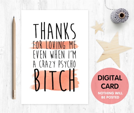 PRINTABLE funny anniversary card, funny valentines card printable, boyfriend valentines card, thanks for loving me, boyfriend birthday card