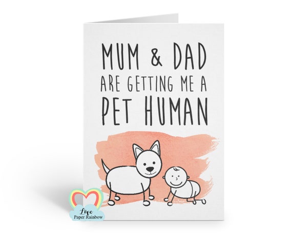 funny pregnancy announcement, mum and dad are getting me a pet human, pregnancy reveal from the dog, you're going to be grandparents, aunty