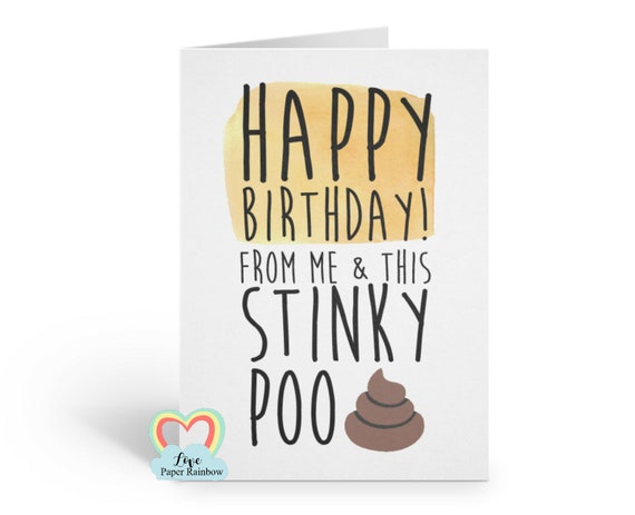 poo birthday card, kids birthday card, funny birthday card, rude birthday card, toilet humour birthday card, boyfriend birthday card