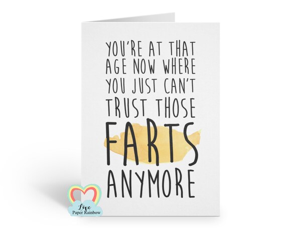 funny birthday card, fart birthday card, getting old birthday card, funny 50th birthday card, fart quote