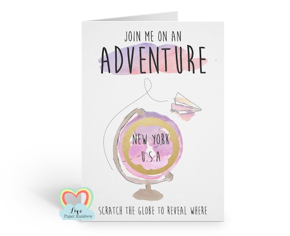 surprise trip scratch card | we're going on holiday | scratch and reveal | join me on an adventure | birthday scratch card | christmas